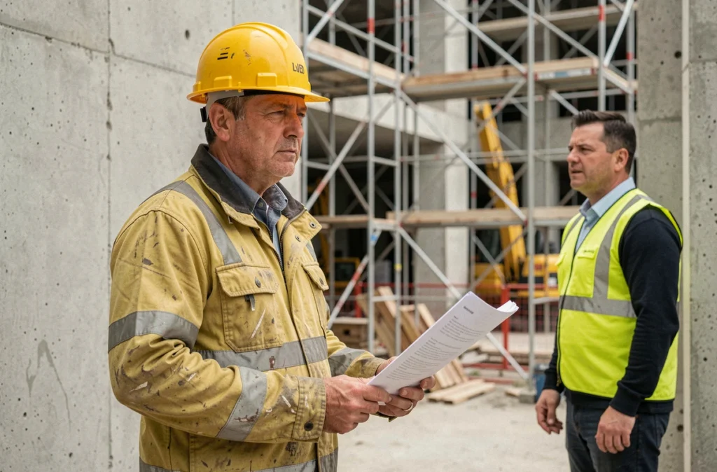 Ouvrier du bâtiment hésitant à reprendre le travail sur chantier sans certificat médical final après un accident du travail