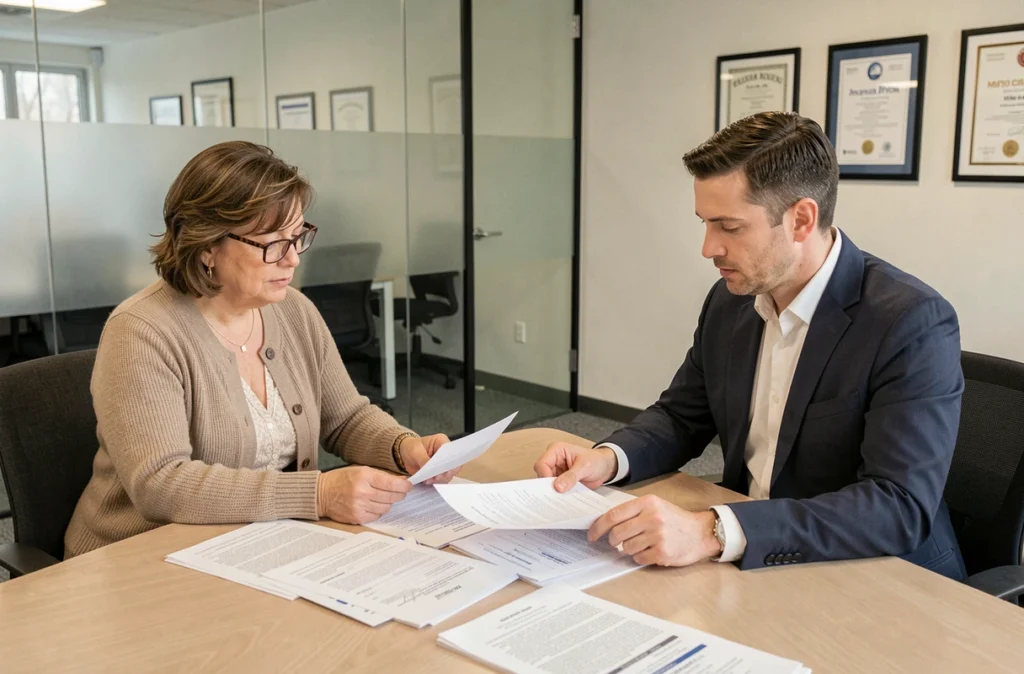Rendez-vous en agence pour discuter des démarches et délais de résiliation d'une mutuelle santé