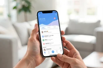 Personne consultant son carnet de santé numérique sur smartphone